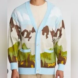 PACSUN Knit Mountain Landscape Wool blend Cardigan Mens XL